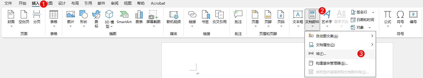 使用插入的方式插入合併域